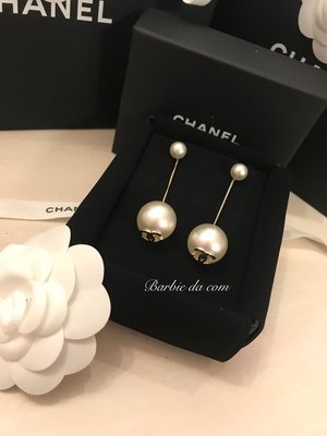 Chanel 珍珠 cc logo 耳環 全新 正品