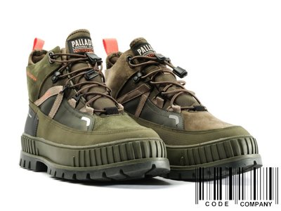 =CodE= PALLADIUM PALLASHOCK TRAVEL WP+ 軍靴(綠)77989-325 巧克力鞋 男