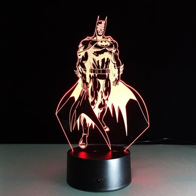 蝙蝠俠2017 超級英雄Batman 3D視覺立體燈 七彩漸變 觸摸開關 DC漫畫 錯覺燈夜燈趣味創意禮物