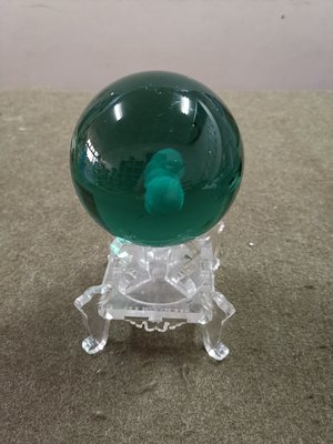長春舊貨行 綠水晶球 數量1 直徑約10公分(9格)