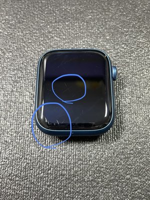 【有隻手機】Apple Watch Series7 45MM(GPS版) 藍色框搭配UAG副廠錶帶(二手的)-92%