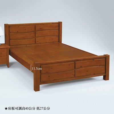 【DH】商品貨號J4-2商品名稱《瑪莎》5尺實木雙人床台(圖一)實木床底.可調高低.備有3.5尺.6尺可選.台灣製