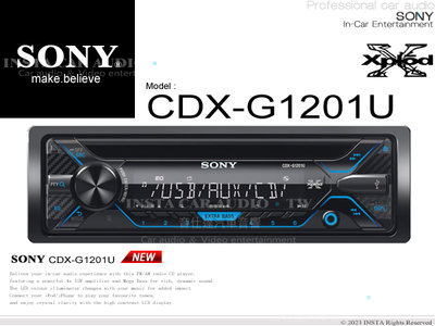音仕達汽車音響 SONY CDX-G1201U CD/MP3/AUX/USB/Android 音響主機 公司貨