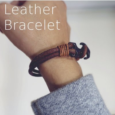 Myplace.com 雙環 Leather Bracelet【牛皮手環】