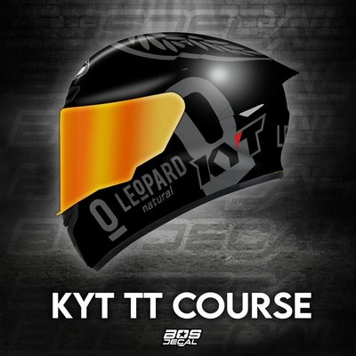 [聚優]貼紙貼花頭盔 KYT TTCourse TTC 圖案豹紋黑色