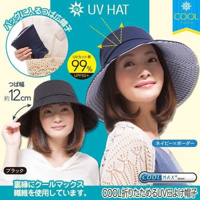 遮陽帽實拍照--日本COOL可折疊收納抗UV99%UPF50+防曬帽/遮陽帽/漁夫帽/纖維涼感素材--秘密花園