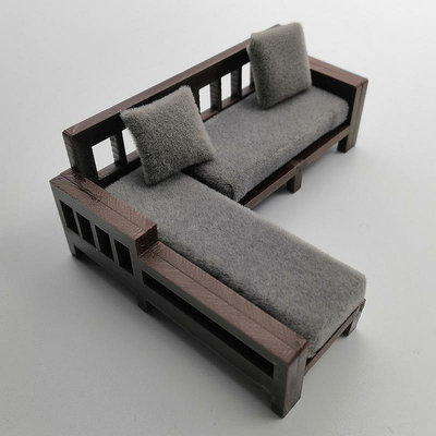 迷你微縮模型場景架子迷你模型diy微縮室內設計茶具沙發