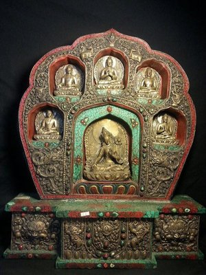 五方佛 白度母 佛龕 收藏 佛像 佛教 藏傳佛教 尼泊爾