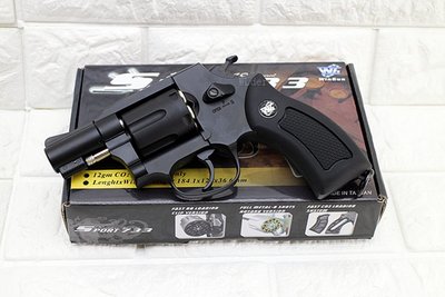 [01] WG M36 2吋 左輪 手槍 CO2直壓槍 黑 ( 左輪槍SP733BB槍BB彈玩具槍模型槍城市獵人警用CS