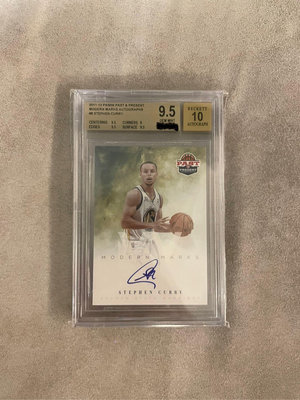 Stephen Curry 2011-12 Panini Past&amp;Present Modern Marks Auto BGS9.5（咖哩金標卡面簽）