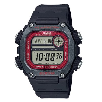 CASIO WATCH Youth 數碼運動電子腕錶-黑X紅(DW-291H-1BVDF)【神梭鐘錶】