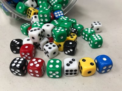 ［美］優惠6送1 骰子 6面 圓角 點點 實色（單顆）適用 紙牌遊戲 桌遊