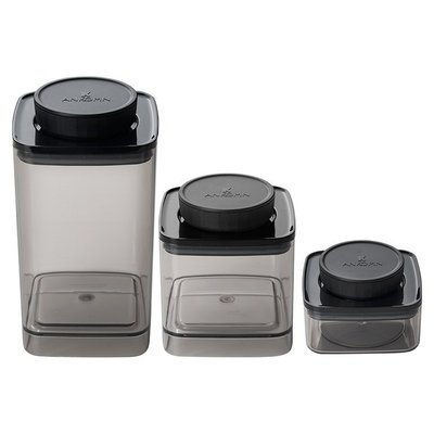 【沐湛咖啡】ANKOMN Turn-n-Seal真空保鮮盒 0.6L/1.2L(透明黑)密封罐 保鮮罐 咖啡儲豆罐