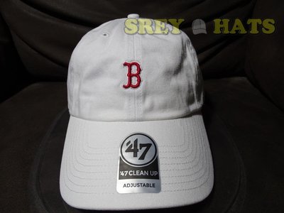 [SREY帽屋]預購＊47 Brand CLEAN UP MLB 波士頓紅襪 經典小LOGO 白底紅字 老帽