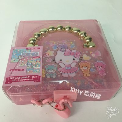 [Kitty 旅遊趣] Hello Kitty 文具組附提盒 凱蒂貓 勞作盒 禮物 包含筆及色紙 聖誕禮物