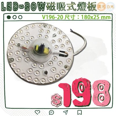 ❀333科技照明❀(V196-20)OSRAM LED-20W磁吸式燈板 適用吸頂燈 全電壓 可自行更換