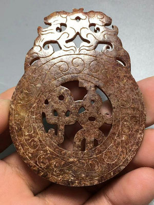 舊藏老玉古玉高古玉雙龍壁 保證硬料和闐 雕工精湛 皮殼油亮Ⅱ