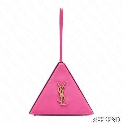 【WEEKEND】 SAINT LAURENT YSL Pyramid Triangle 三角形 金字塔 手拿包 粉紅色