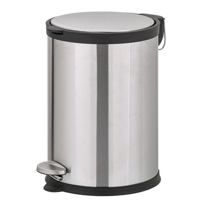 【ikloo】不銹鋼靜音腳踏式垃圾桶12L (腳踏式/緩衝蓋/獨立內桶/垃圾桶/圓形垃圾桶/臥室垃圾桶) PBL97
