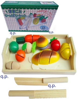 木製玩具 木托盤 + 蔬菜 水果 番茄檸檬 麵包 木刀 切切樂 孩童益智 兒童扮家家酒 擬真食品 仿真食物 小孩料理遊戲