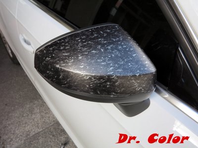 Dr. Color 玩色專業汽車包膜 Audi A3 鍛造碳纖維/亮carbon/黑carbon/絲綢鋁/髮絲鋁_後視鏡