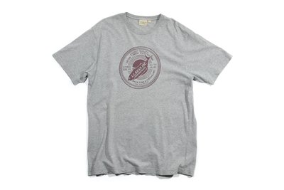 L.L.BEAN Light Wash Logo T-Shirt 美國製 M 戶外 短袖 雪花灰 圓領 魚