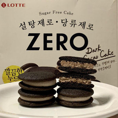 LOTTE 樂天 ZERO 無砂糖系列 巧克力夾心派 曲奇餅乾 低卡 巧克力派 巧克力豆 巧克力餅乾