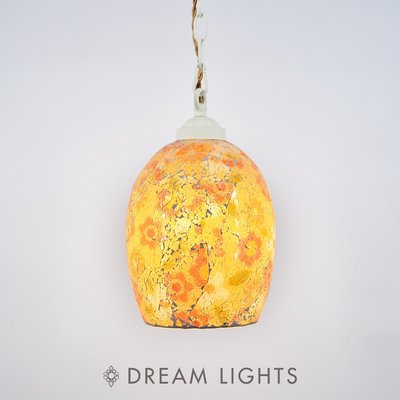 【DREAM LIGHTS】芬芳春菊裂紋玻璃彩繪吊燈 手工彩繪玻璃燈飾