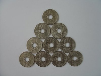 錢幣~日據時代昭和年十錢~10枚一標