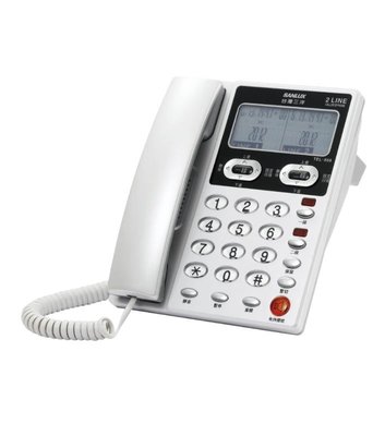台灣三洋SANLUX 雙外線/雙螢幕來電顯示電話機 TEL-868 白色液晶螢幕 紅色夜光字鍵 99組來電查詢【便利網】