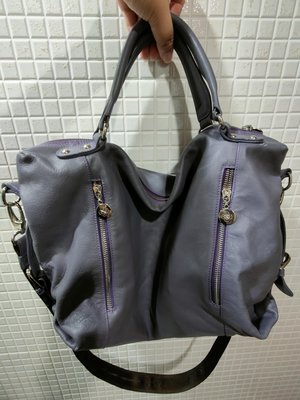 CUMAR 紫色真皮包包 肩背包 手提包 側背包 斜肩包 （包包容量很大）