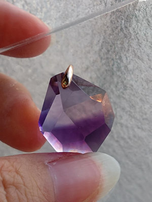 天然紫骨幹冰塊珠寶級紫水晶墜