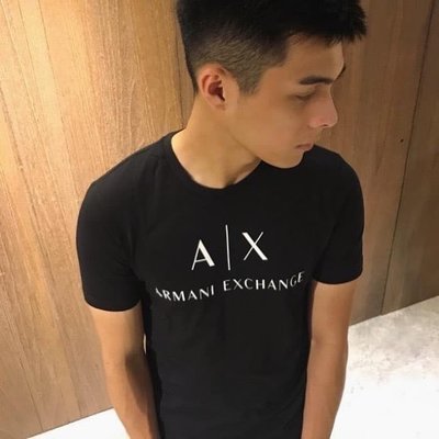 全新正品 Armani Exchange AX logo 黑色短袖T-shirt 黑tee 短T恤 阿瑪尼 亞曼尼 素T
