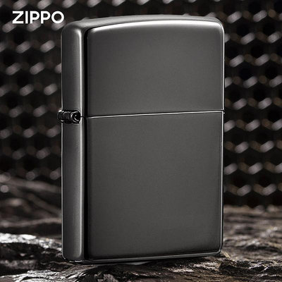 打火機ZIPPO官方旗艦店防風煤油男士打火機美版進口黑冰150芝寶純銅鏡面