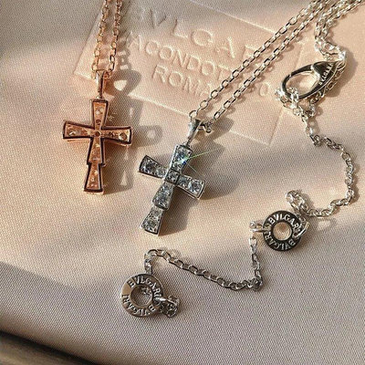 【KK精選】Bvlgari寶格麗蛇形十字架 項鏈 小朋克風酷酷的 純銀電鍍18K金
