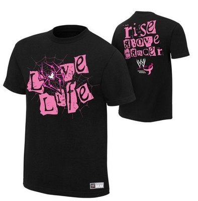☆阿Su倉庫☆WWE摔角 AJ Lee Rise Above Cancer T-Shirt AJ克服病魔公益款 熱賣特價