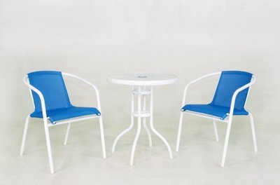 【加百列庭園休閒傢俱】歐式休閒風情~鐵製紗網椅+60cm半鋁庭院桌(多色可選) 一桌二椅絕對超低特價~買到賺到!