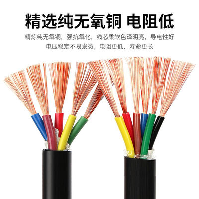 國標純銅RVV電纜線5 6 7 8芯電源線0.5 1.0 2.5平方戶外軟護套線多多雜貨鋪