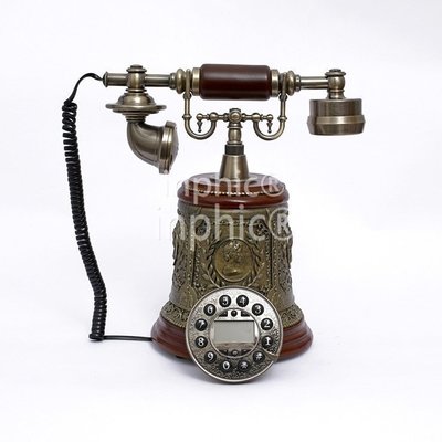 INPHIC-美式鄉村電話機 可愛仿舊工藝古董電話 家用復古座機