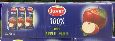 美兒小舖COSTCO好市多代購～西班牙 JUVER 100%蘋果汁(200mlx30入)