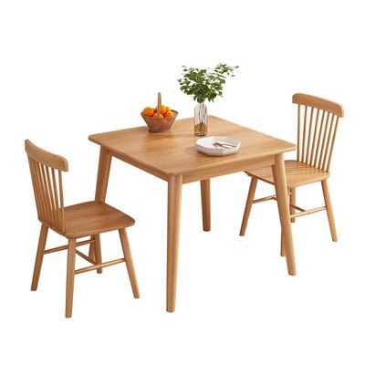 北歐實木餐桌正方形方桌吃飯桌子家用小戶型方形飯桌飯店桌椅組合~特價