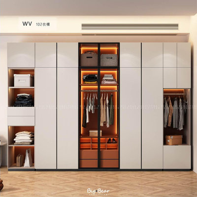 【大熊傢俱】WV 102 衣櫃 現代簡約 系統衣櫃 現代衣櫃 衣櫥 置物櫃 拉門衣櫃 開門衣櫃 另售頂櫃 邊櫃