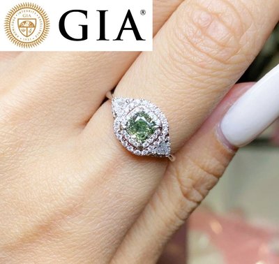 【台北周先生】天然Fancy綠色鑽石 0.69克拉 綠鑽 均勻Even分布 淨度VS2 18K金美戒 送GIA證書