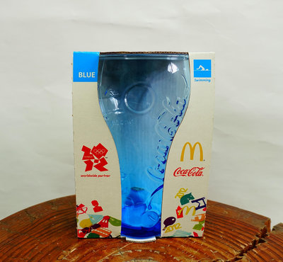 【收藏品 / 麥當勞 / 可口可樂】2012年麥當勞 -- 天空藍可口可樂玻璃杯 -- 玻2