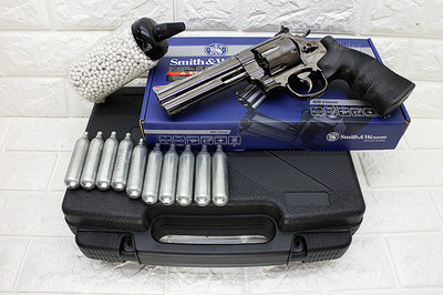 [01] UMAREX Smith &amp; Wesson M629 5吋 左輪 CO2槍 黑 + CO2小鋼瓶+奶瓶+槍盒