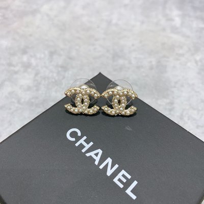 Chanel 耳環 珍珠 金色 《精品女王全新＆二手》