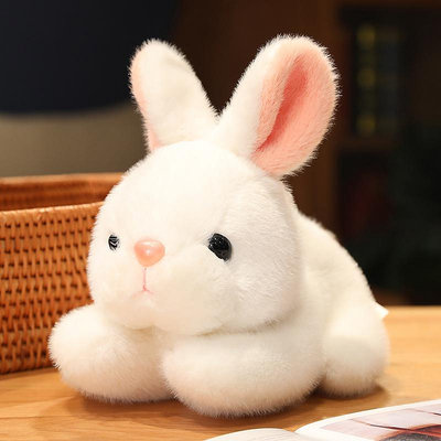 可愛小白兔公仔趴趴兔毛絨玩具仿真兔子玩偶小女孩布娃娃抱枕兒童天秤百貨