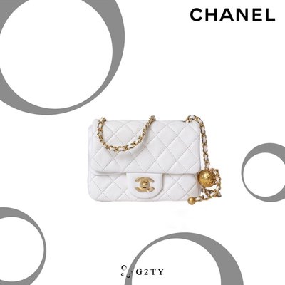 [G2TY] Chanel Mini Flap Bag 方胖 白金 羊皮 金球 方胖子 口蓋 方盒子 CC 香奈兒 正品
