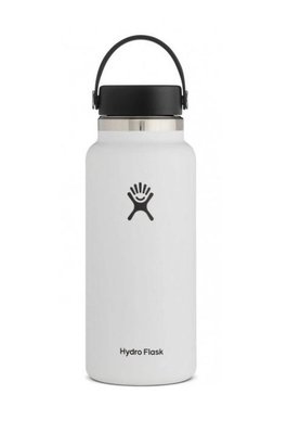 【Hydro Flask】贈水壺袋 寬口 32oz 946ml 經典白 美國 不鏽鋼保溫保冰瓶 保冷保溫瓶