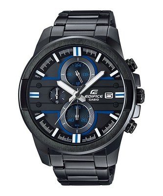 【金台鐘錶】CASIO卡西歐EDIFICE 三眼計時錶 (黑) 46mm(大錶徑) EFR-543BK-1A2